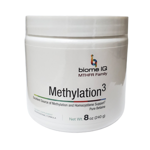 Methylation3 es uno de los mejores donantes de metilo para las personas con MTHFR si también tienen elevada la homocisteína y/o la(s) mutación(es) COMT. Este polvo se mezcla fácilmente en cualquier líquido frío y no tiene sabor, textura ni olor.    Methylation3 está diseñado para los síntomas de MTHFR/COMT, incluyendo la ansiedad, los cambios de humor, la irritabilidad y la depresión
