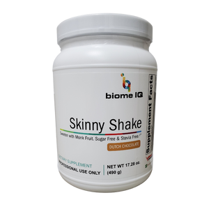 Skinny Shake es una mezcla de batidos rica en nutrientes diseñada para satisfacer las necesidades de las personas con restricciones dietéticas: como las dietas veganas, vegetarianas, sin soja, sin lácteos, sin azúcar y sin stevia. Skinny Shake es una fuente alternativa de proteínas de calidad. Nuestra fórmula combina una mezcla de proteínas naturales de guisante y arroz, enzimas vegetales, fibra, con micronutrientes esenciales: Vitaminas B activadas, Magnesio, Selenio, y no contiene azúcar/estevia. Apoya el metabolismo de las proteínas, la salud del corazón y la salud gastrointestinal.